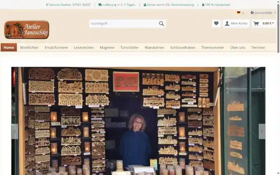Screenshot der Website Atelier Janoschke